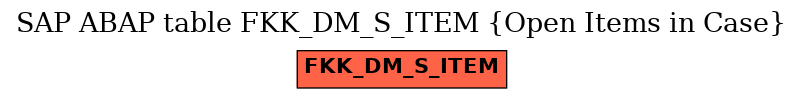 E-R Diagram for table FKK_DM_S_ITEM (Open Items in Case)