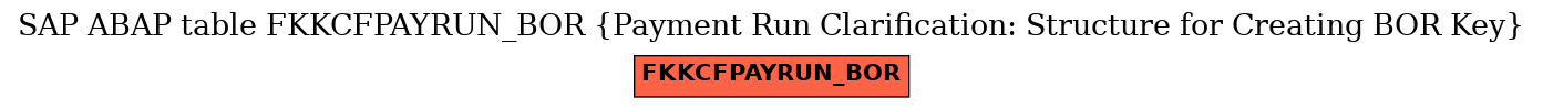 E-R Diagram for table FKKCFPAYRUN_BOR (Payment Run Clarification: Structure for Creating BOR Key)