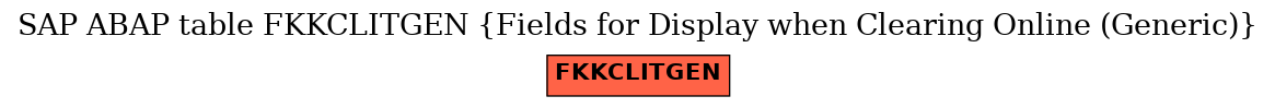 E-R Diagram for table FKKCLITGEN (Fields for Display when Clearing Online (Generic))