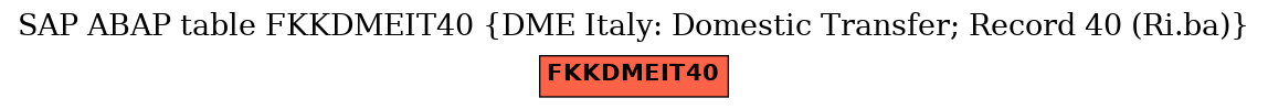 E-R Diagram for table FKKDMEIT40 (DME Italy: Domestic Transfer; Record 40 (Ri.ba))