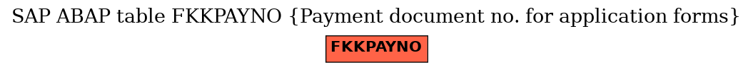 E-R Diagram for table FKKPAYNO (Payment document no. for application forms)