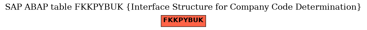 E-R Diagram for table FKKPYBUK (Interface Structure for Company Code Determination)