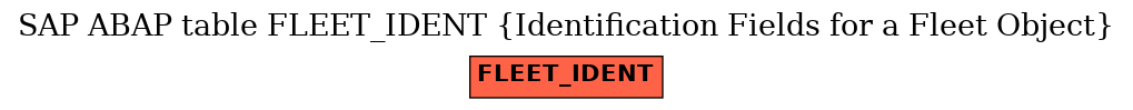 E-R Diagram for table FLEET_IDENT (Identification Fields for a Fleet Object)