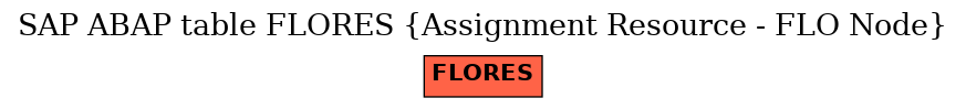 E-R Diagram for table FLORES (Assignment Resource - FLO Node)