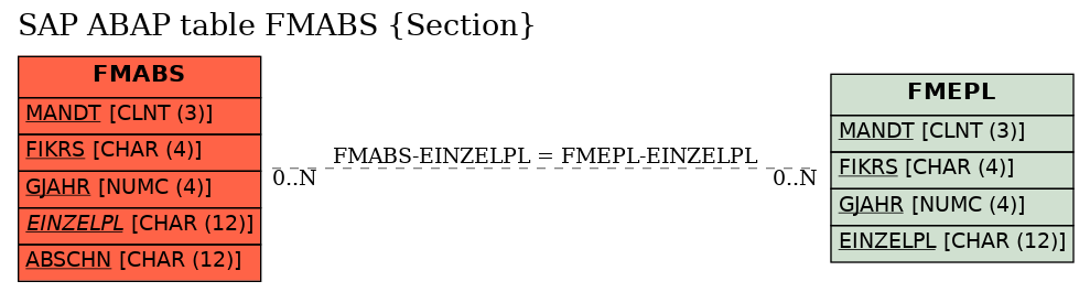 E-R Diagram for table FMABS (Section)