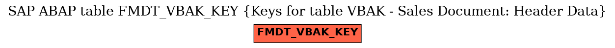 E-R Diagram for table FMDT_VBAK_KEY (Keys for table VBAK - Sales Document: Header Data)