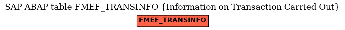 E-R Diagram for table FMEF_TRANSINFO (Information on Transaction Carried Out)