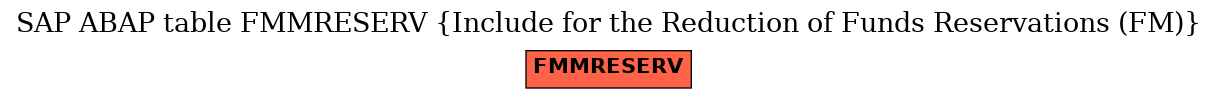 E-R Diagram for table FMMRESERV (Include for the Reduction of Funds Reservations (FM))