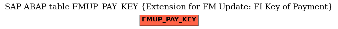 E-R Diagram for table FMUP_PAY_KEY (Extension for FM Update: FI Key of Payment)