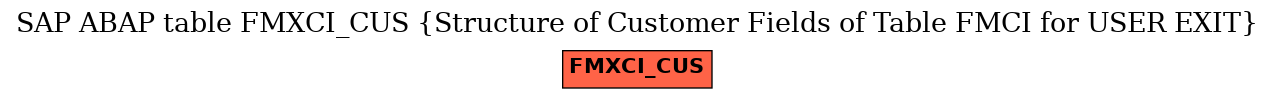 E-R Diagram for table FMXCI_CUS (Structure of Customer Fields of Table FMCI for USER EXIT)