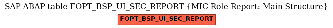 E-R Diagram for table FOPT_BSP_UI_SEC_REPORT (MIC Role Report: Main Structure)