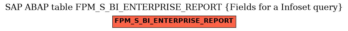 E-R Diagram for table FPM_S_BI_ENTERPRISE_REPORT (Fields for a Infoset query)