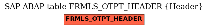 E-R Diagram for table FRMLS_OTPT_HEADER (Header)