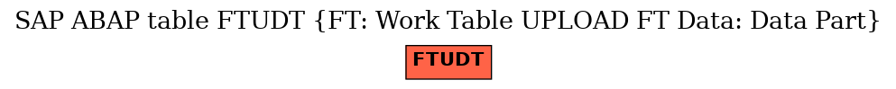 E-R Diagram for table FTUDT (FT: Work Table UPLOAD FT Data: Data Part)