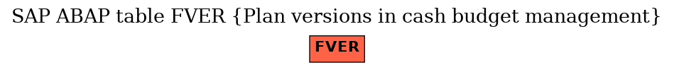 E-R Diagram for table FVER (Plan versions in cash budget management)