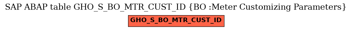 E-R Diagram for table GHO_S_BO_MTR_CUST_ID (BO :Meter Customizing Parameters)