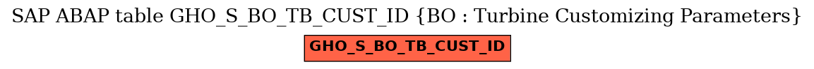 E-R Diagram for table GHO_S_BO_TB_CUST_ID (BO : Turbine Customizing Parameters)