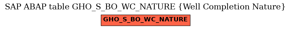 E-R Diagram for table GHO_S_BO_WC_NATURE (Well Completion Nature)