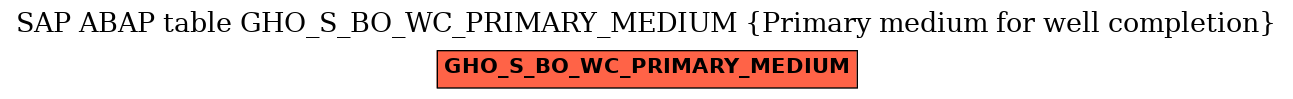 E-R Diagram for table GHO_S_BO_WC_PRIMARY_MEDIUM (Primary medium for well completion)
