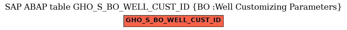 E-R Diagram for table GHO_S_BO_WELL_CUST_ID (BO :Well Customizing Parameters)