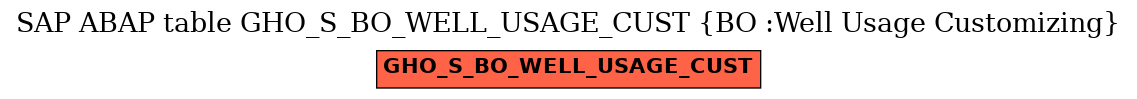 E-R Diagram for table GHO_S_BO_WELL_USAGE_CUST (BO :Well Usage Customizing)