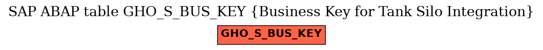 E-R Diagram for table GHO_S_BUS_KEY (Business Key for Tank Silo Integration)