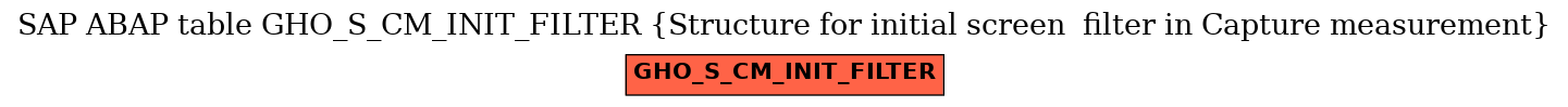 E-R Diagram for table GHO_S_CM_INIT_FILTER (Structure for initial screen  filter in Capture measurement)