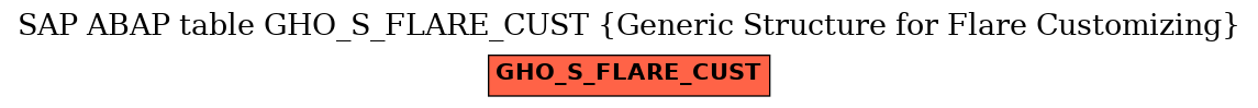 E-R Diagram for table GHO_S_FLARE_CUST (Generic Structure for Flare Customizing)