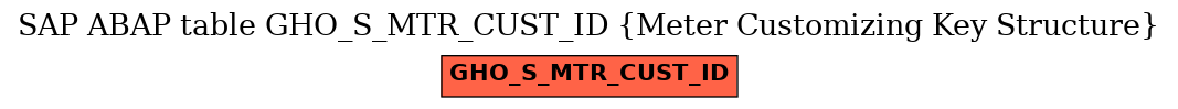 E-R Diagram for table GHO_S_MTR_CUST_ID (Meter Customizing Key Structure)