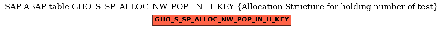 E-R Diagram for table GHO_S_SP_ALLOC_NW_POP_IN_H_KEY (Allocation Structure for holding number of test)