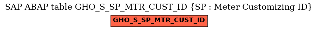 E-R Diagram for table GHO_S_SP_MTR_CUST_ID (SP : Meter Customizing ID)