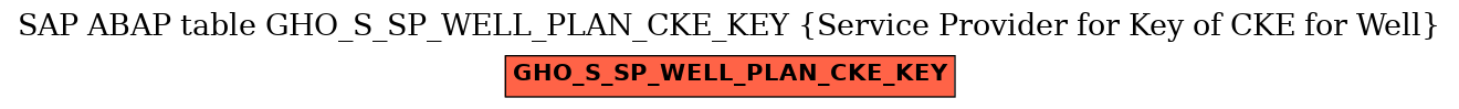 E-R Diagram for table GHO_S_SP_WELL_PLAN_CKE_KEY (Service Provider for Key of CKE for Well)