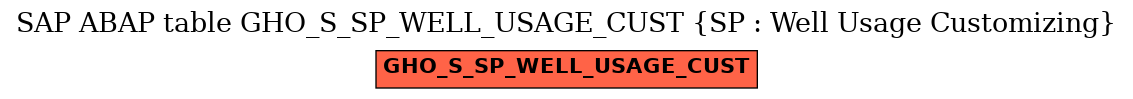 E-R Diagram for table GHO_S_SP_WELL_USAGE_CUST (SP : Well Usage Customizing)