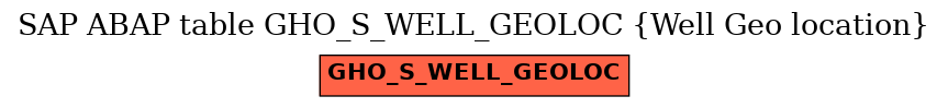 E-R Diagram for table GHO_S_WELL_GEOLOC (Well Geo location)