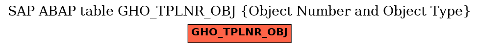 E-R Diagram for table GHO_TPLNR_OBJ (Object Number and Object Type)