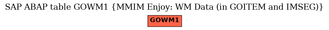 E-R Diagram for table GOWM1 (MMIM Enjoy: WM Data (in GOITEM and IMSEG))