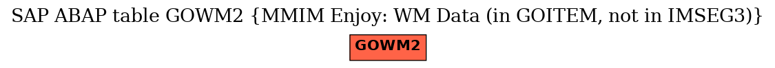 E-R Diagram for table GOWM2 (MMIM Enjoy: WM Data (in GOITEM, not in IMSEG3))