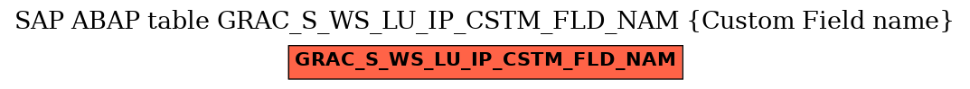 E-R Diagram for table GRAC_S_WS_LU_IP_CSTM_FLD_NAM (Custom Field name)