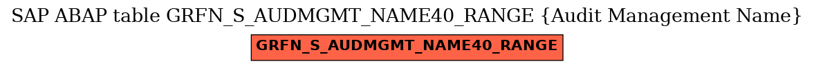 E-R Diagram for table GRFN_S_AUDMGMT_NAME40_RANGE (Audit Management Name)