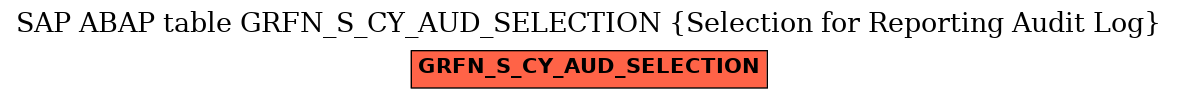 E-R Diagram for table GRFN_S_CY_AUD_SELECTION (Selection for Reporting Audit Log)