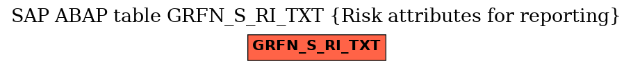 E-R Diagram for table GRFN_S_RI_TXT (Risk attributes for reporting)