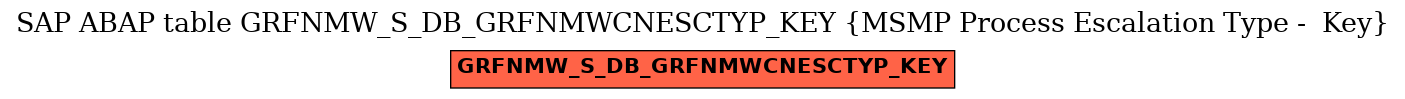 E-R Diagram for table GRFNMW_S_DB_GRFNMWCNESCTYP_KEY (MSMP Process Escalation Type -  Key)