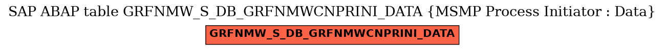 E-R Diagram for table GRFNMW_S_DB_GRFNMWCNPRINI_DATA (MSMP Process Initiator : Data)