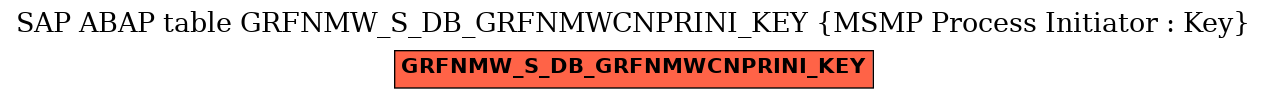 E-R Diagram for table GRFNMW_S_DB_GRFNMWCNPRINI_KEY (MSMP Process Initiator : Key)