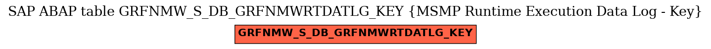 E-R Diagram for table GRFNMW_S_DB_GRFNMWRTDATLG_KEY (MSMP Runtime Execution Data Log - Key)