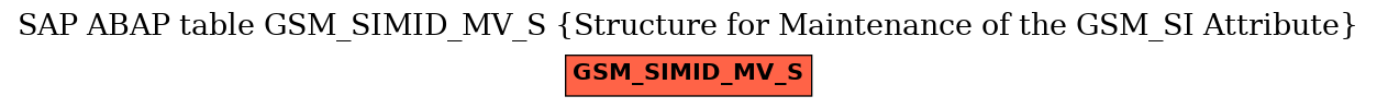 E-R Diagram for table GSM_SIMID_MV_S (Structure for Maintenance of the GSM_SI Attribute)