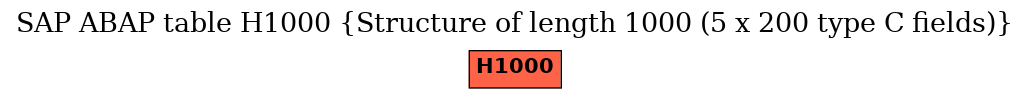 E-R Diagram for table H1000 (Structure of length 1000 (5 x 200 type C fields))