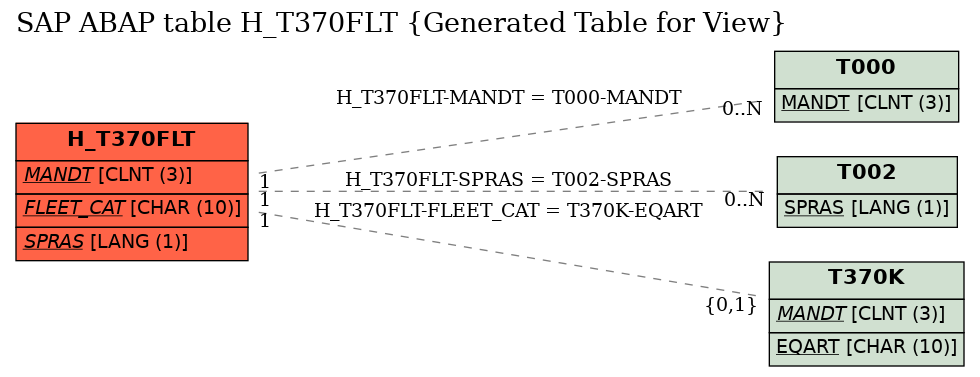 E-R Diagram for table H_T370FLT (Generated Table for View)