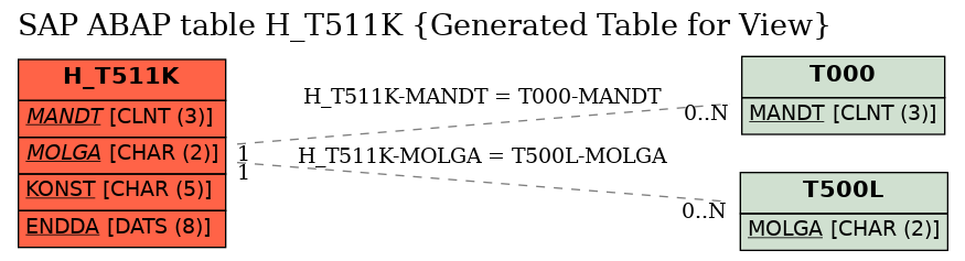 E-R Diagram for table H_T511K (Generated Table for View)