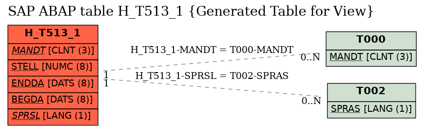 E-R Diagram for table H_T513_1 (Generated Table for View)